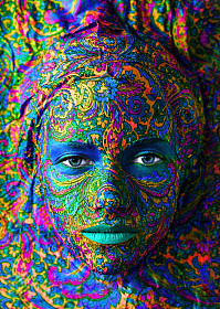 Face Art: Portrait of woman