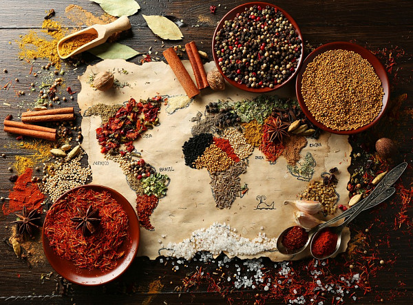 World map in Spices