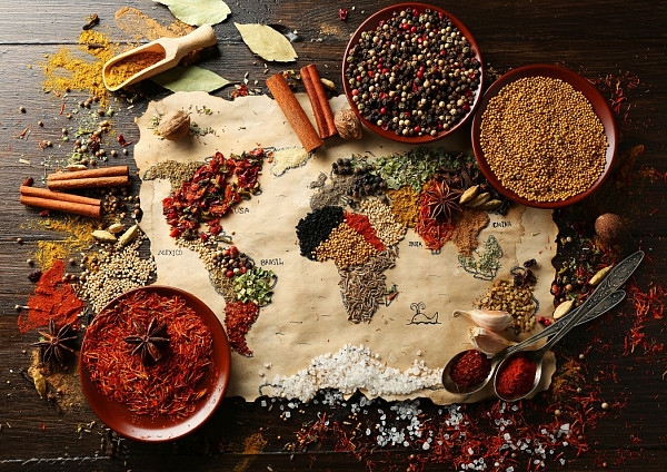 World map in Spices