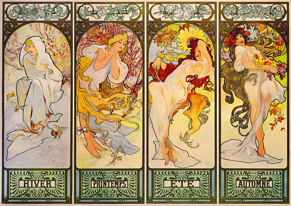 Alfons Mucha - Čtyři roční období, 1900