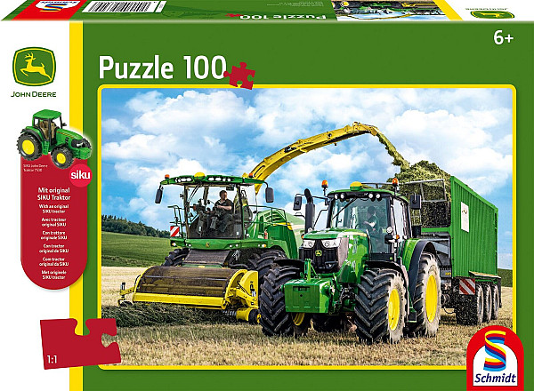 John Deere traktor 6195M a řezačka 8500i